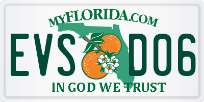 FL license plate EVSD06