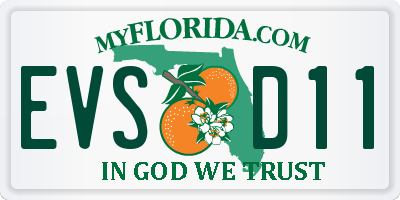 FL license plate EVSD11