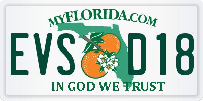 FL license plate EVSD18