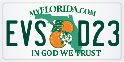 FL license plate EVSD23
