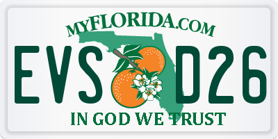 FL license plate EVSD26