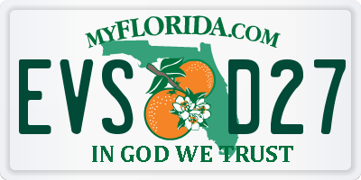 FL license plate EVSD27