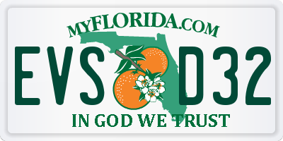FL license plate EVSD32