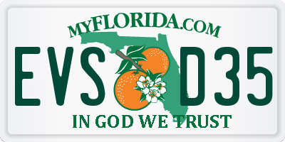 FL license plate EVSD35