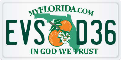 FL license plate EVSD36