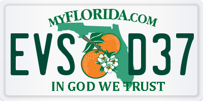 FL license plate EVSD37