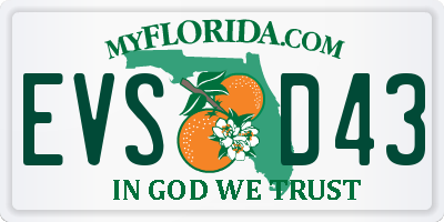FL license plate EVSD43