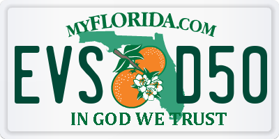 FL license plate EVSD50