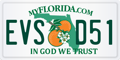FL license plate EVSD51