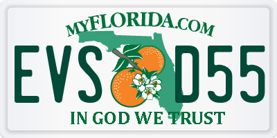 FL license plate EVSD55