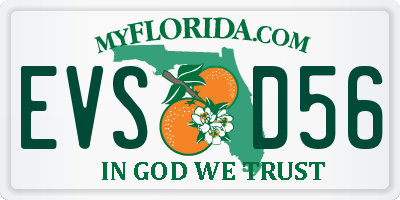 FL license plate EVSD56