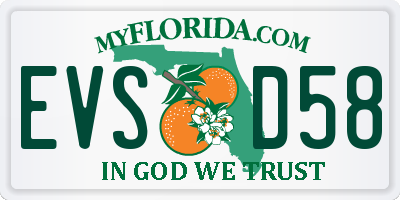 FL license plate EVSD58