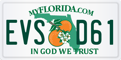 FL license plate EVSD61