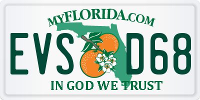 FL license plate EVSD68