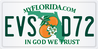 FL license plate EVSD72