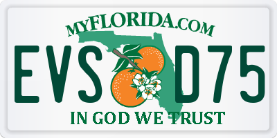 FL license plate EVSD75