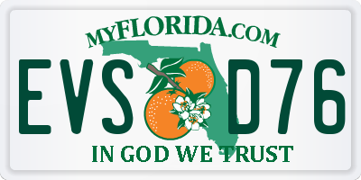 FL license plate EVSD76