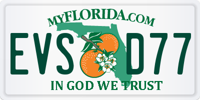 FL license plate EVSD77