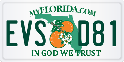 FL license plate EVSD81