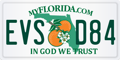 FL license plate EVSD84