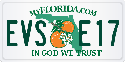 FL license plate EVSE17