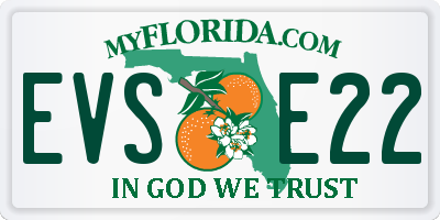 FL license plate EVSE22
