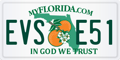 FL license plate EVSE51