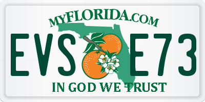 FL license plate EVSE73