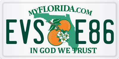 FL license plate EVSE86