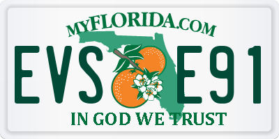 FL license plate EVSE91