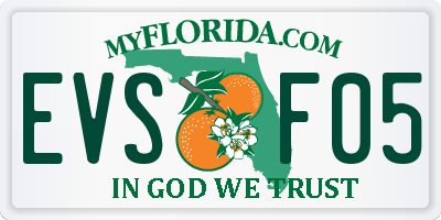 FL license plate EVSF05