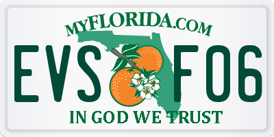 FL license plate EVSF06