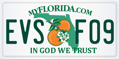 FL license plate EVSF09