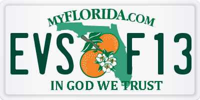 FL license plate EVSF13