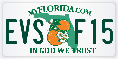 FL license plate EVSF15