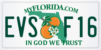FL license plate EVSF16