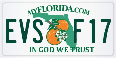 FL license plate EVSF17
