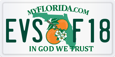 FL license plate EVSF18