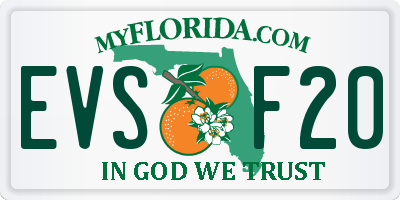 FL license plate EVSF20