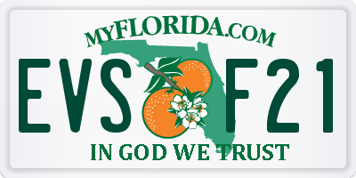 FL license plate EVSF21
