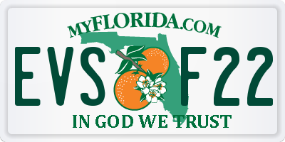 FL license plate EVSF22