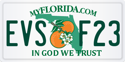 FL license plate EVSF23