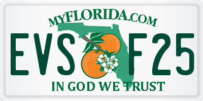 FL license plate EVSF25