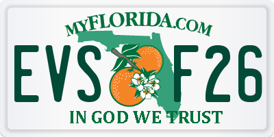 FL license plate EVSF26