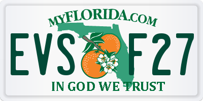 FL license plate EVSF27