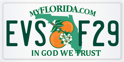 FL license plate EVSF29