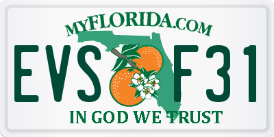 FL license plate EVSF31