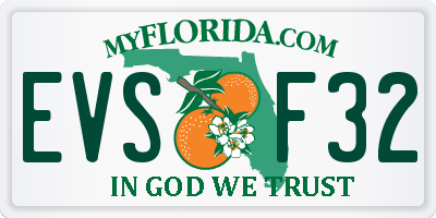 FL license plate EVSF32