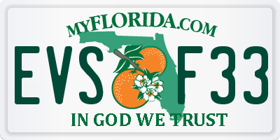 FL license plate EVSF33
