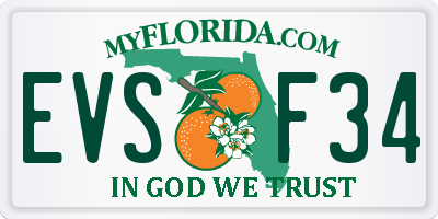 FL license plate EVSF34